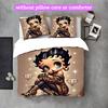 Betty Boop Duvet Cover Set - 3pcs Polyester Bedding Set with Digital Print, All-Season Cozy Bedroom Accessory