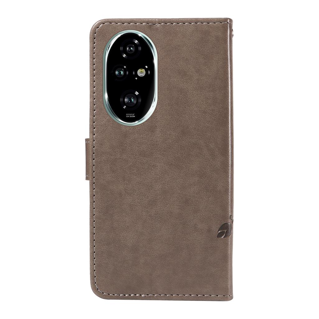 Für Honor 200 Pro 5G PU Lederhüllen Blumenmuster Brieftasche Ständer Handyhülle mit Riemen