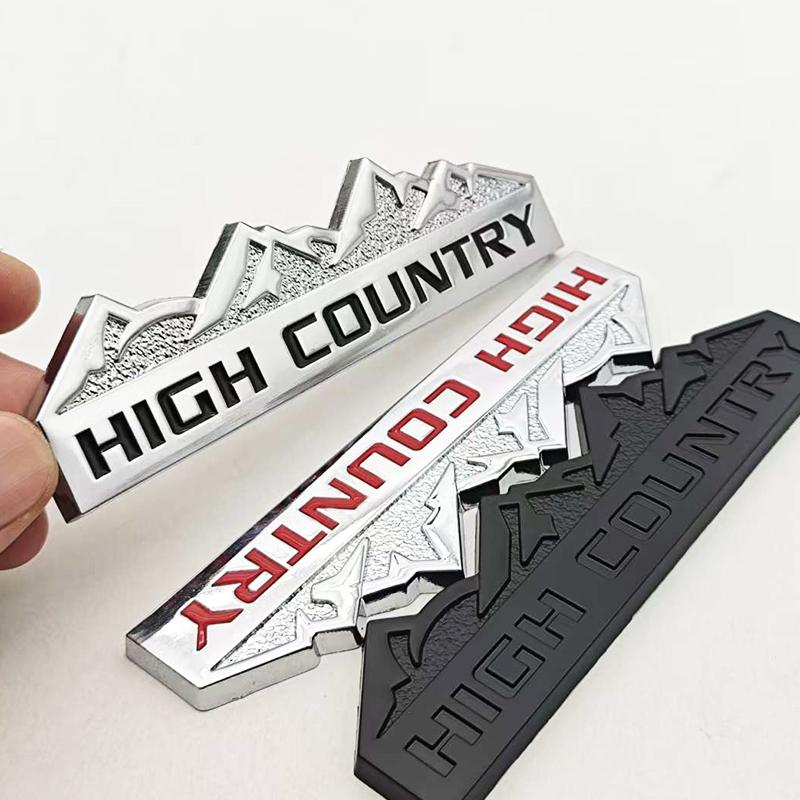 3D Metal Car Styling Logo HIGH COUNTRY Badge Emblem Decals For Chevrolet Jeep Dodge Ford Modified Snow Mountain Auto Accessories
