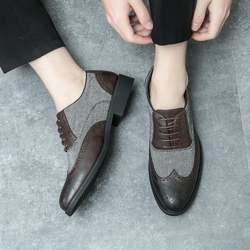 Fashion Men Leather Shoes outdoor fashion Daily Casual Shoe Lace Up Business Leather Shoe Fashion Men's Dress Shoes Men Wedding Shoes