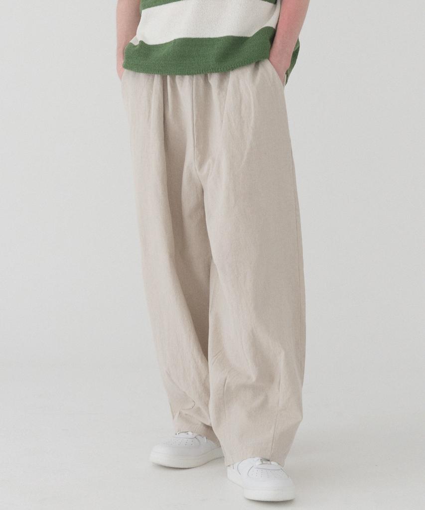 PIANER Comfortable Linen Balloon Pants (Beige)