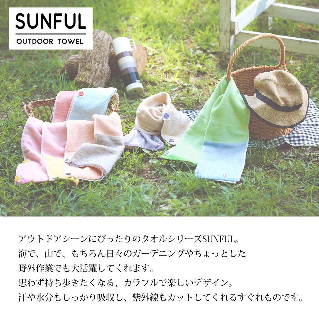 Tanaka Sangyo SUNFUL 90 x 34 Outdoor Multi-Face Towel, Blue, Approx. cm,