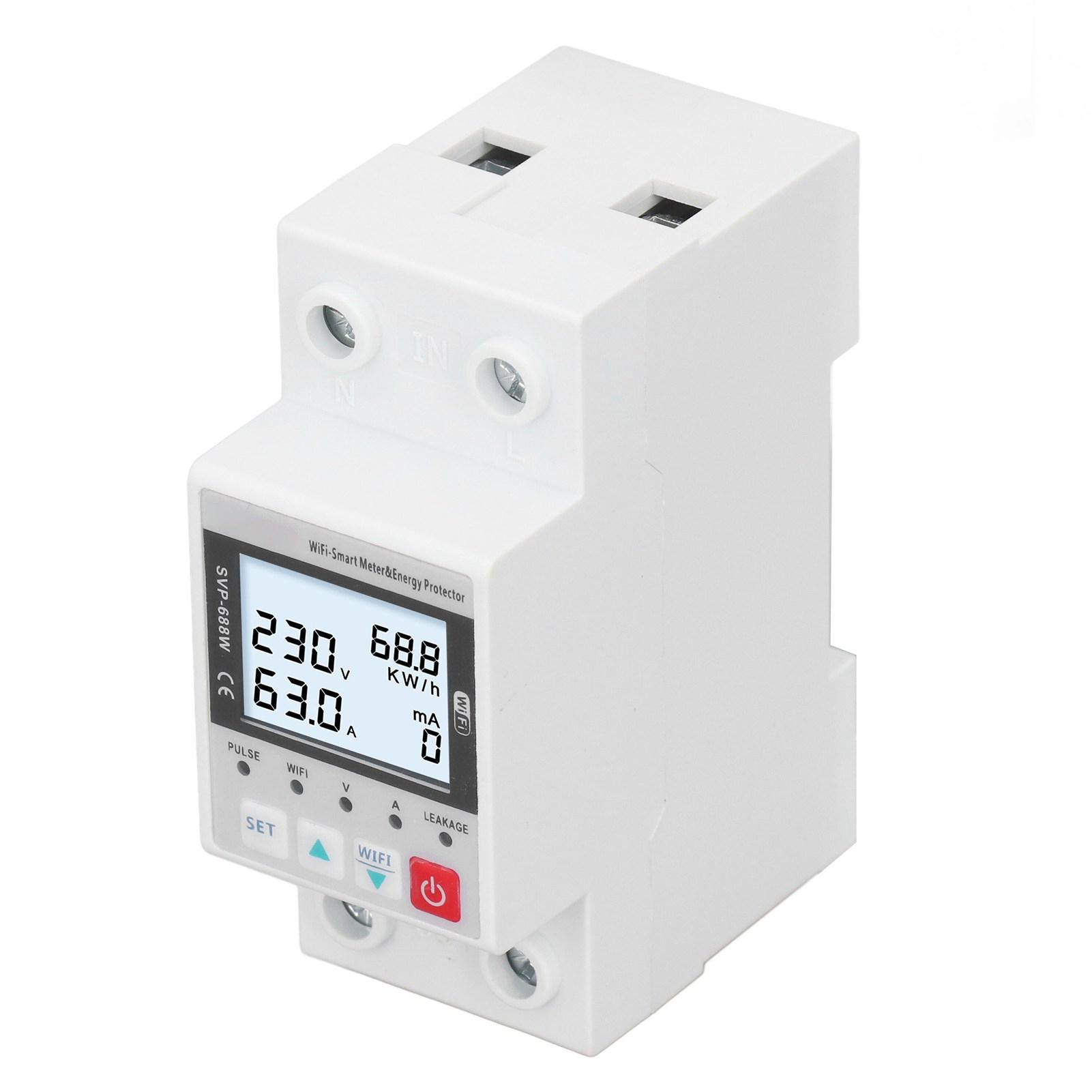 

WIFI защита от перенапряжения и пониженного напряжения 230 В 50 Гц 60 Гц 63A дистанционное управление питанием от пониженного напряжения