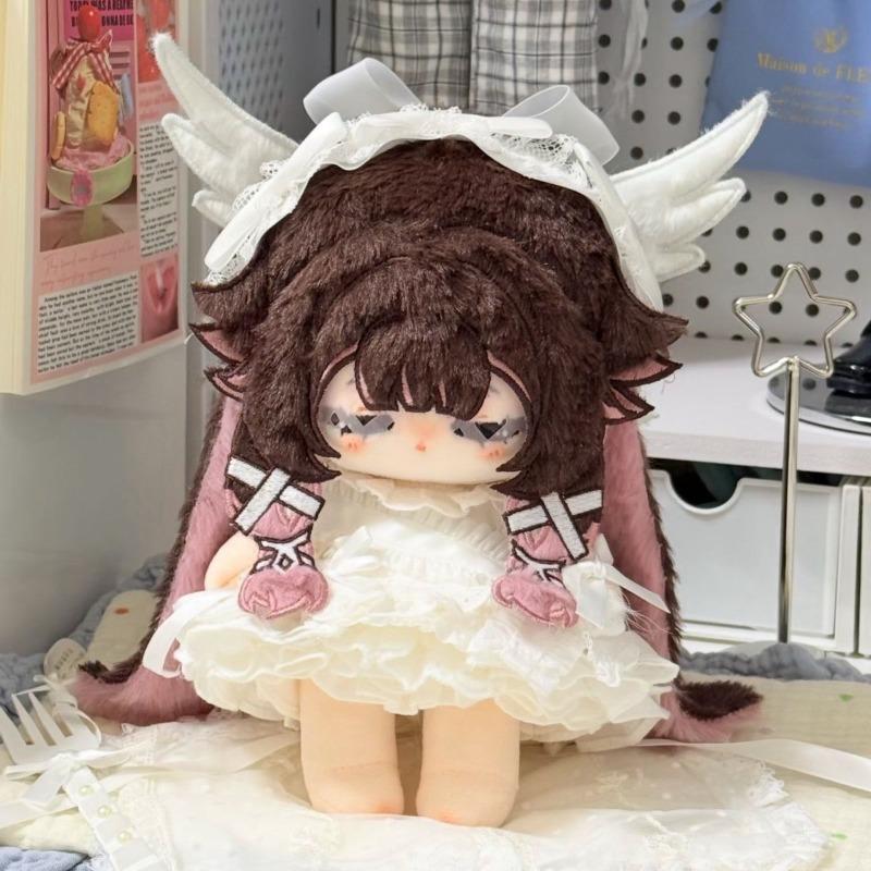 20cm Anime Game Genshin Impact Damselette Columbina Kawaii Cosplay Soft Cotton Doll Body Cartoon Diy Dress Up Toy Figures Gifts
