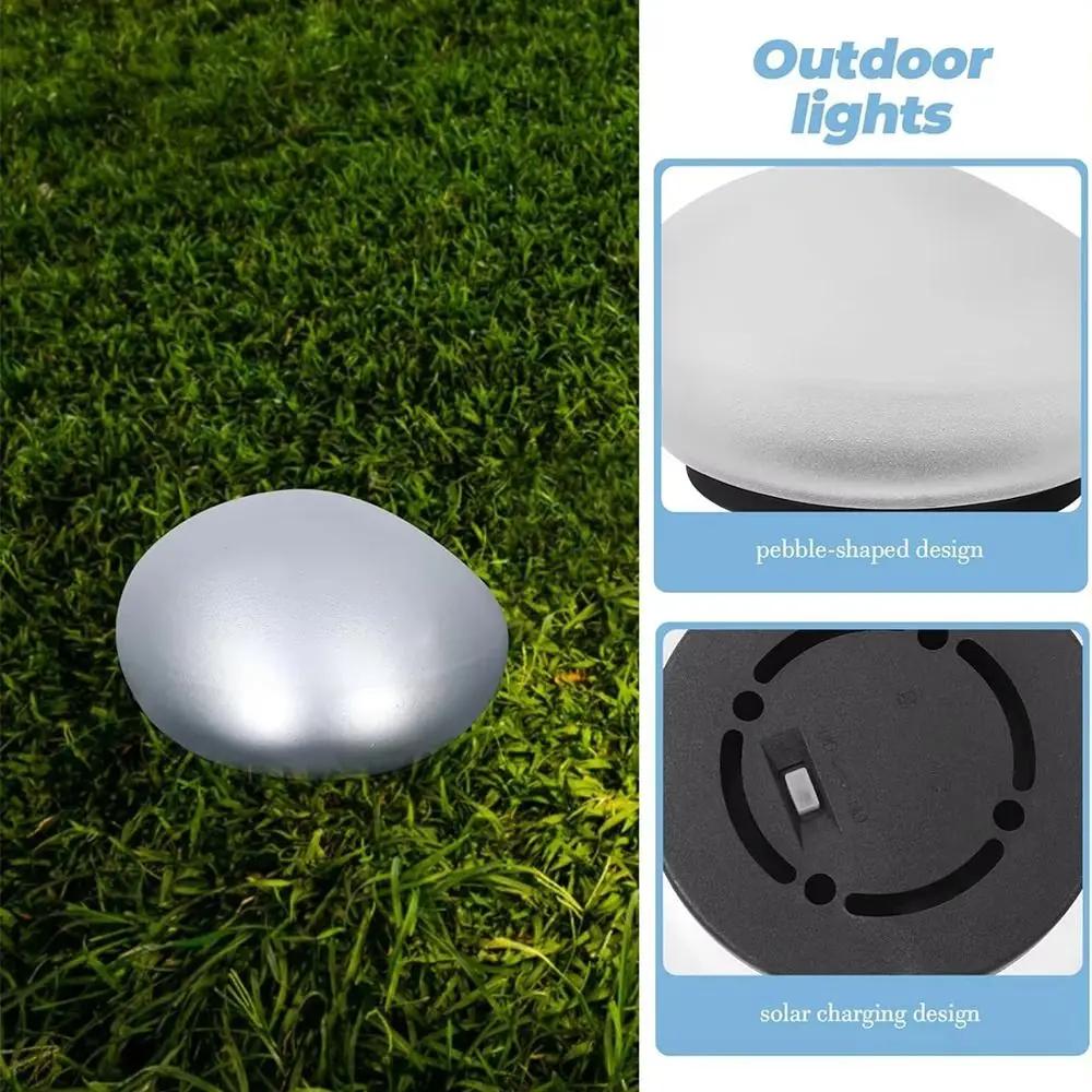 Solar LED Pebble Stone Light Outdoor Waterproof Lawn Lamp Garden Decoration Light Courtyard Pathway Night Light for Villa Landsc