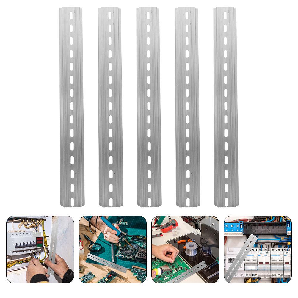 10 Pcs Din Rail Breaker Mount Aluminum Slotted Electric Boxes Terminal Blocks Industry Standard Track For Components Metal