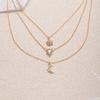 Stacked Star Necklace Jewelry Women's Retro Multi-layer Light Luxury Design Diamond-encrusted Water Drop Pendant
