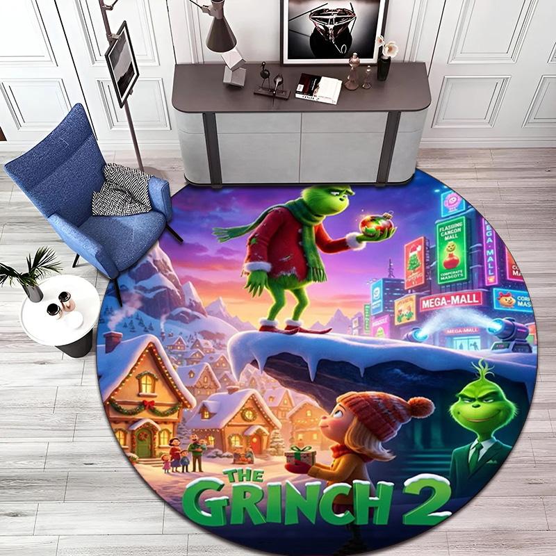 American Christmas Comedy How the Grinch Stole Christmas carpet Household goods decoration anti slip home table and chair mat aisle door mat carpet 5