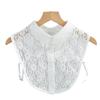 Women Fake Collar Handmade Lace Embroidery Necklace False Collar Detachable Shirt Collars for Women Removable Neck Ties