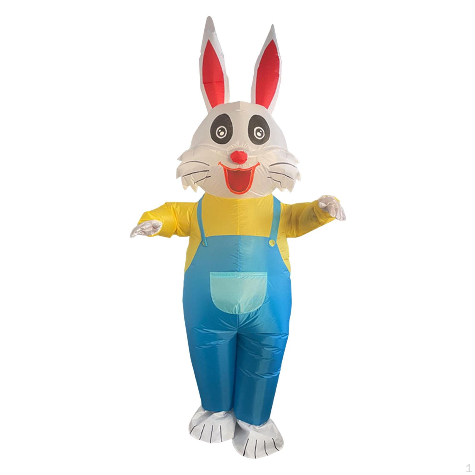 

Милый пасхальный надувной костюм кролика, нарядное платье с изображением животного, мужская и женская одежда, костюм кролика Suspender Trousers
