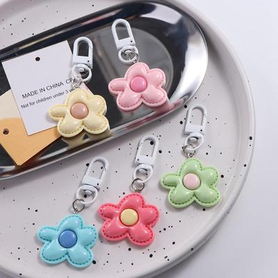 Korean Style Resin Floral Keyring Cute Bloom Pendant Funny Flower Keychain  Girls