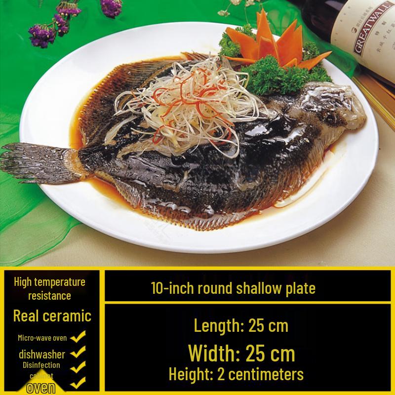 Elegant White Ceramic Dinner Plate