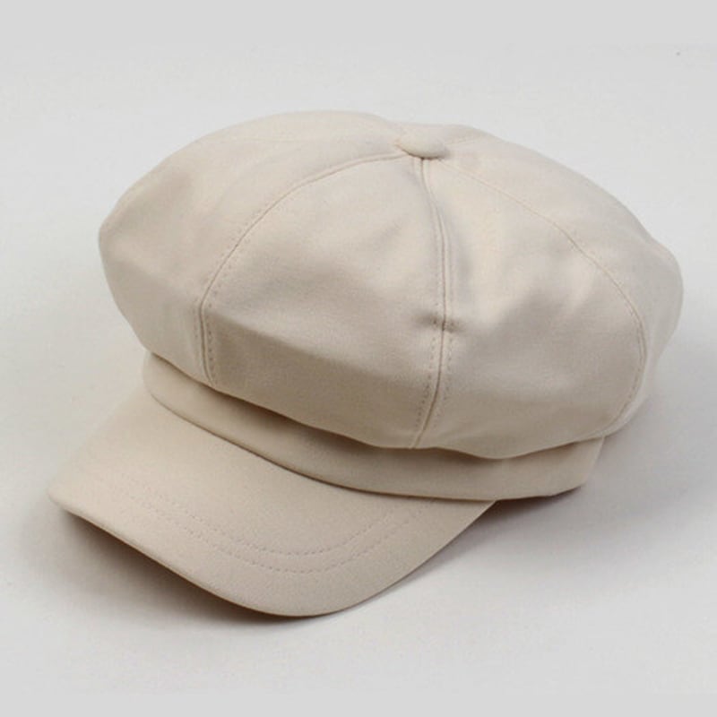 

Универсальная химическая шерсть цвета слоновой кости кепка газетчика с поясом FREE