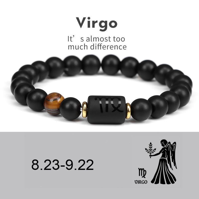 

1 шт. Браслеты с 12 знаками зодиака для мужчин и женщин, эластичный браслет из натуральных камней, представляющий подарок на День святого Валентина, день рождения 18cm