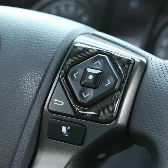 Real Carbon Fiber Steering Wheel Button Cover for Toyota Tacoma 2015-