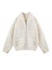 Women's High Neck Zip-up Chunky Knit Cardigan - Japanese & Korean Style (Autumn/Winter)