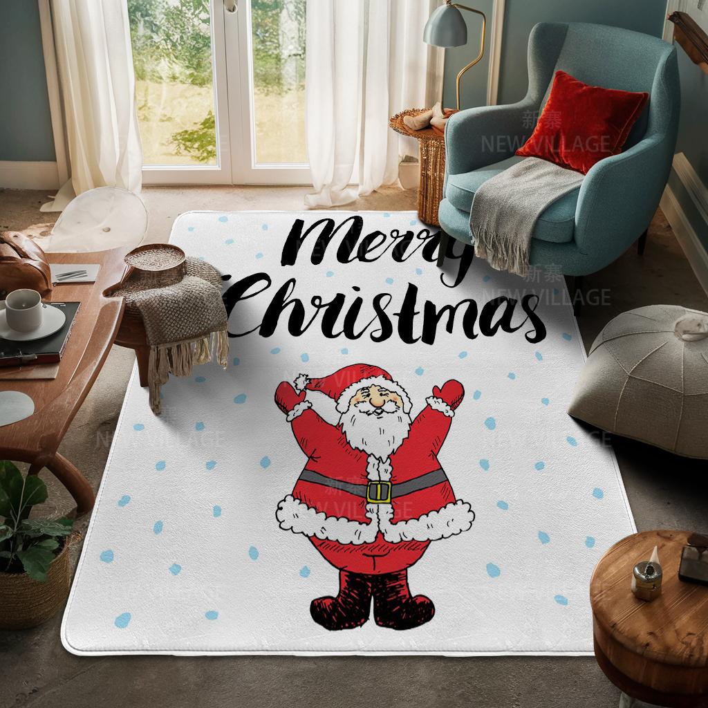 House Entrance Carpet Home Door Mat Living Room Bath Foot Bathroom Non-slip Water Absorption Rugs Bath Merry Christmas Winter