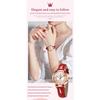 OLEVS Women's Watch Set - Easy-to-Read Bracelet Watch - Premium Stainless Steel - Calendar, 3 ATM Water Resistance, Luminous Gold/Silver (Red)