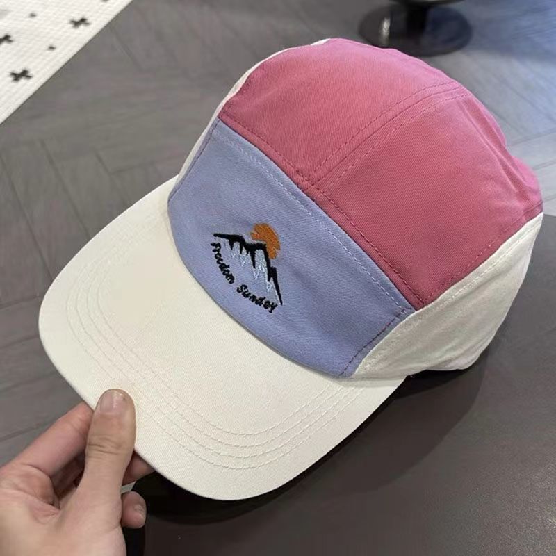 American Street Retro Color Matching Five-piece Summer Outdoor Sun Hat Sunscreen Baseball Cap Cap