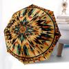 Bohemian Mandala Runder Teppich, Lebendiger Teppich mit ethnischem Muster für Wohnzimmer-Dekoration Regenschirm, Niedlicher Regenschirm mit süßem Design, Tragbarer 3-fach Kompakter Regenschirm