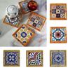 Square Bohemian Cup Coaster Floral Tile Desktop Decor Mat New Insulation Pad  Table Decoration Pads