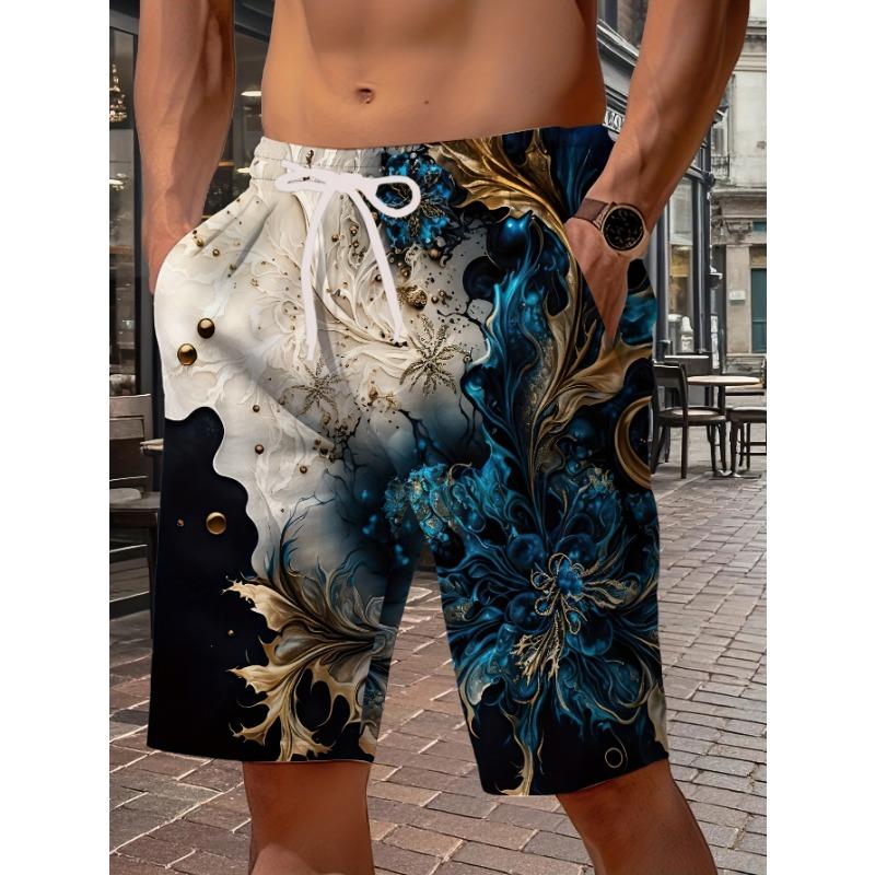Men s Summer Fashion Personalized Printed Pattern Casual Cool and Comfortable Five-point Beach Shorts S