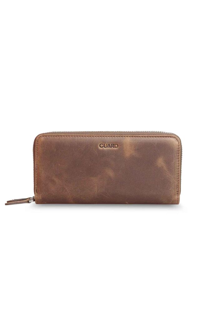 

Guard Double Zipper Crazy Tan Leather Handbag