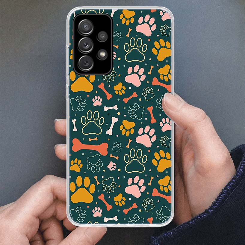 Cartoon Niedliche Hundepfoten Handyhülle Für Samsung Galaxy A51 A50 A71 A70 A41 A31 A21S A10 A20E A30 A40 A6 A7 A8 + A9 Weiches Silikon Sh