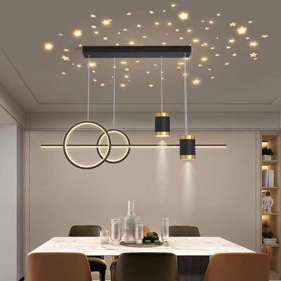 Reštauračná lampa s hviezdnou projekciou Moderné minimalistické svetlo Luxusná sieť Červený barový luster Reštauračné lampy