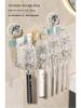 Wall-Mounted Suction Cup Toothbrush & Toothpaste Holder Set with Tooth Squeezer and Cup for Family Bathrooms