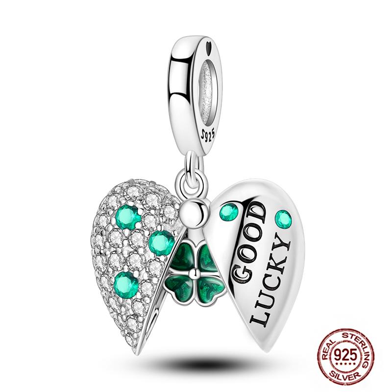 92 Styles Original Copper Green Series Cactus Avocado Clover Charms Bracelet Pendant Diy Clip Beads Women'S Jewelry