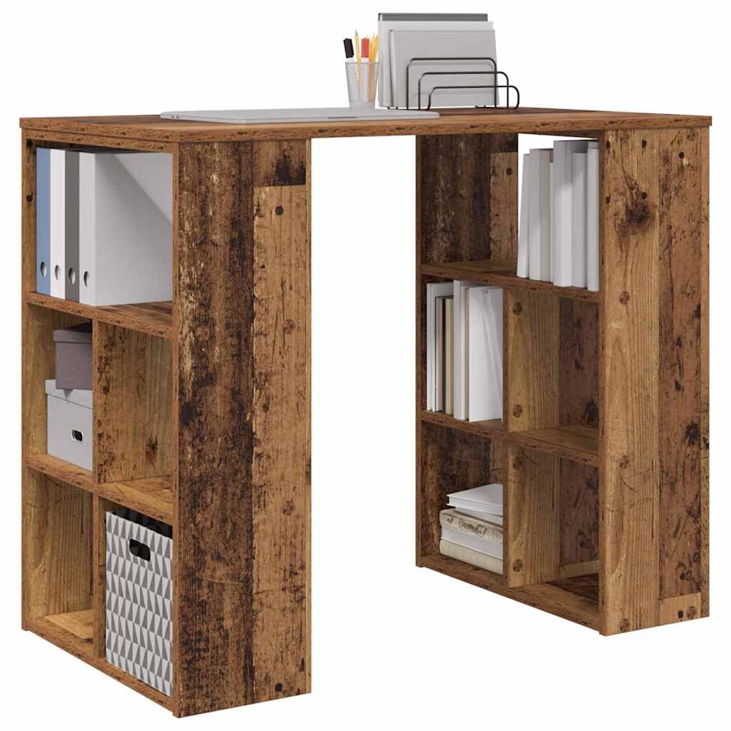 Vintage Wood Desk with Shelf 90 X 50 X 75 Cm Engineered Wood