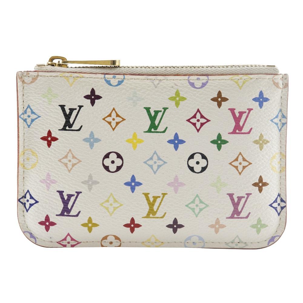 Louis Vuitton Pochette Cree Coin Purse M93734 White Monogram Multicolor Women Used