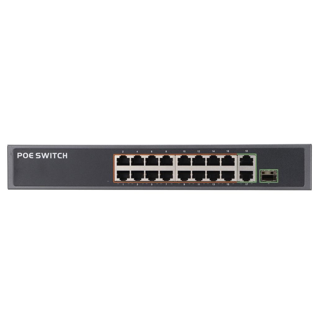 POE Switch Power Green Technology Automatic Detection Aluminum Alloy Ethernet Switch 100‑240VUS