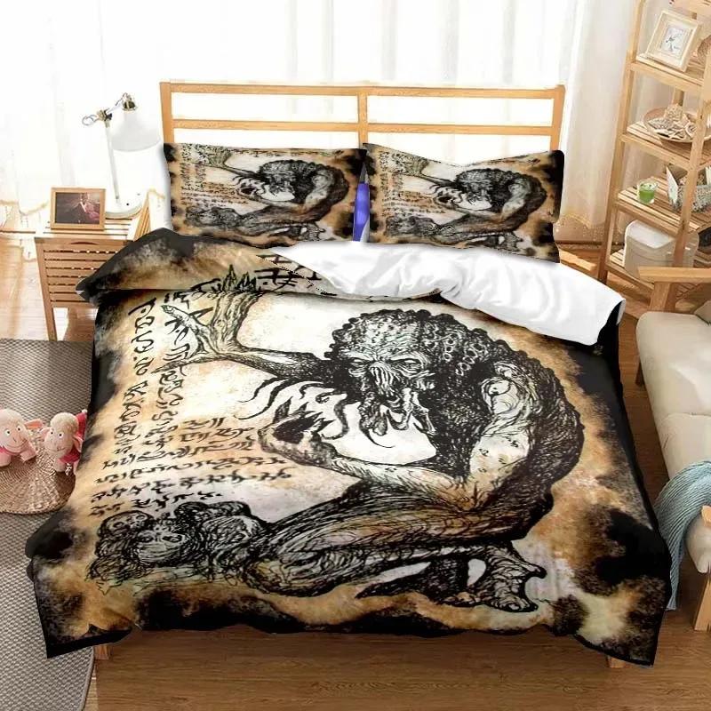 Demon Satanic Skull Duvet Cover Set Satan Bedding Sets Comforter Set Single Double King Quilt Cover Comforter Cover Set