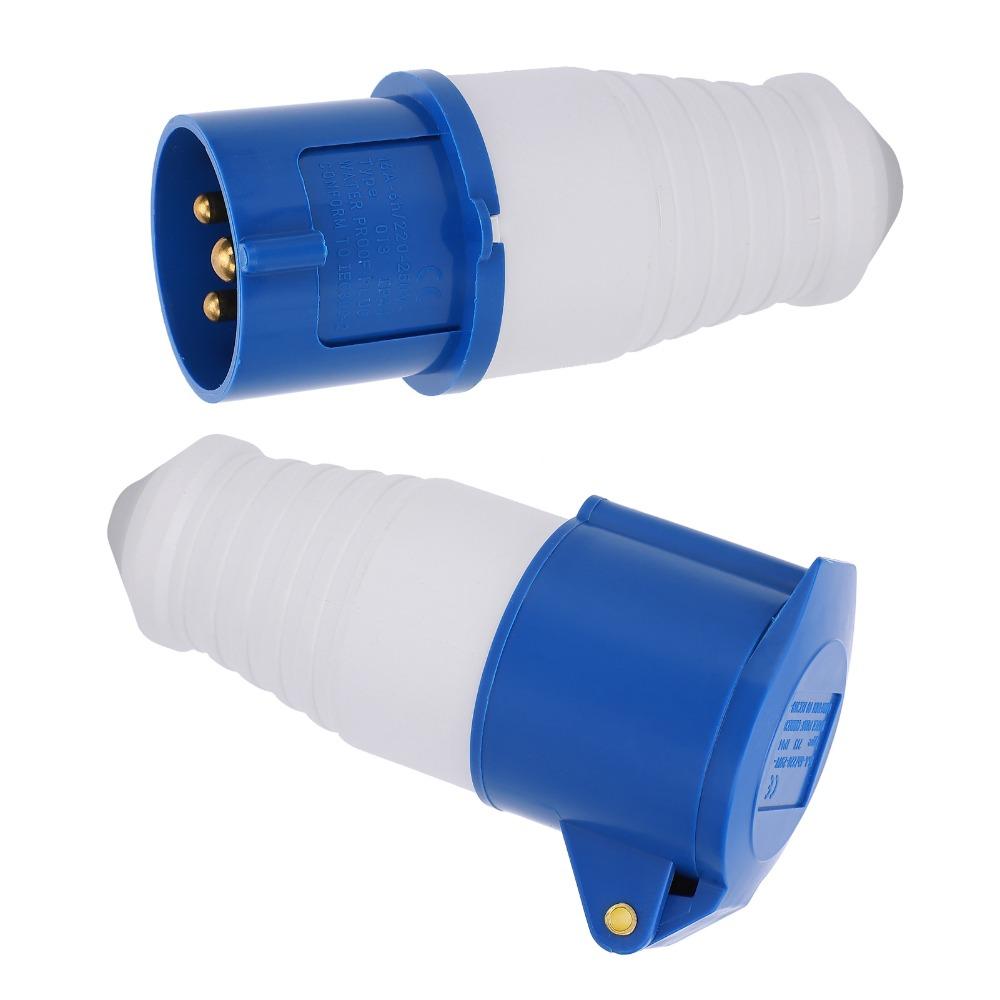 16A  220-250V Industrial Connector Kit 2P+E Plug Coupler  Power Connections