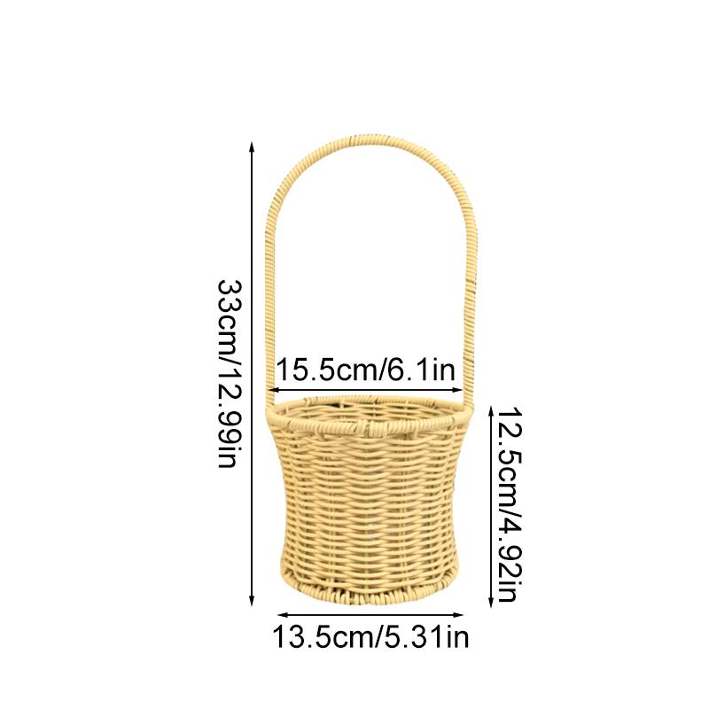 1Pc Weaving Simplicity Hat Basket Countryside Handheld Modern Photography Props Manual Flower Basket