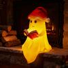 Cute Ghost Reading Book Lamp Christmas Bedroom Light with Red Hat Lightweight Halloween Home Decoration