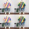 Stylish Boys Summer Outfit Set 2024 Trendy Short Sleeve T-shirt And Shorts For Kids Age 3 To 8 Years