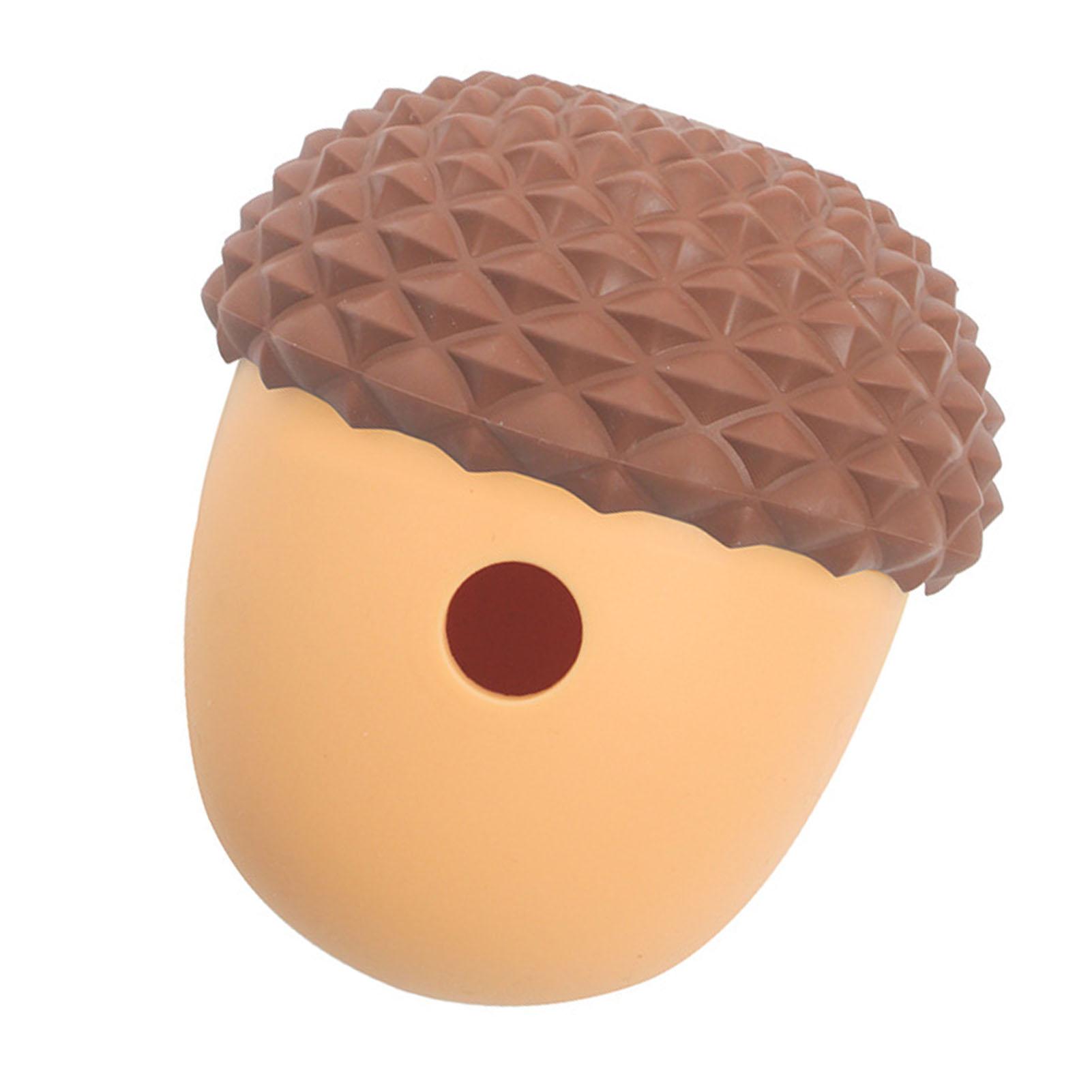 

Dog Treat Dispenser Toy Durable Flexible Silicone Multifunction Treat Dispensing Puzzle Dog Toys Slow Feeder Toy for Brown with yellow