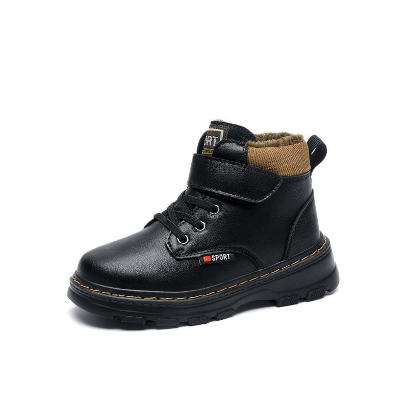 Waterdichte Jongens Martin Boots - Nieuwe Warme, Antislip, Velours Gevoerde Katoenen Schoenen voor Middelgrote en Grote Kinderen.