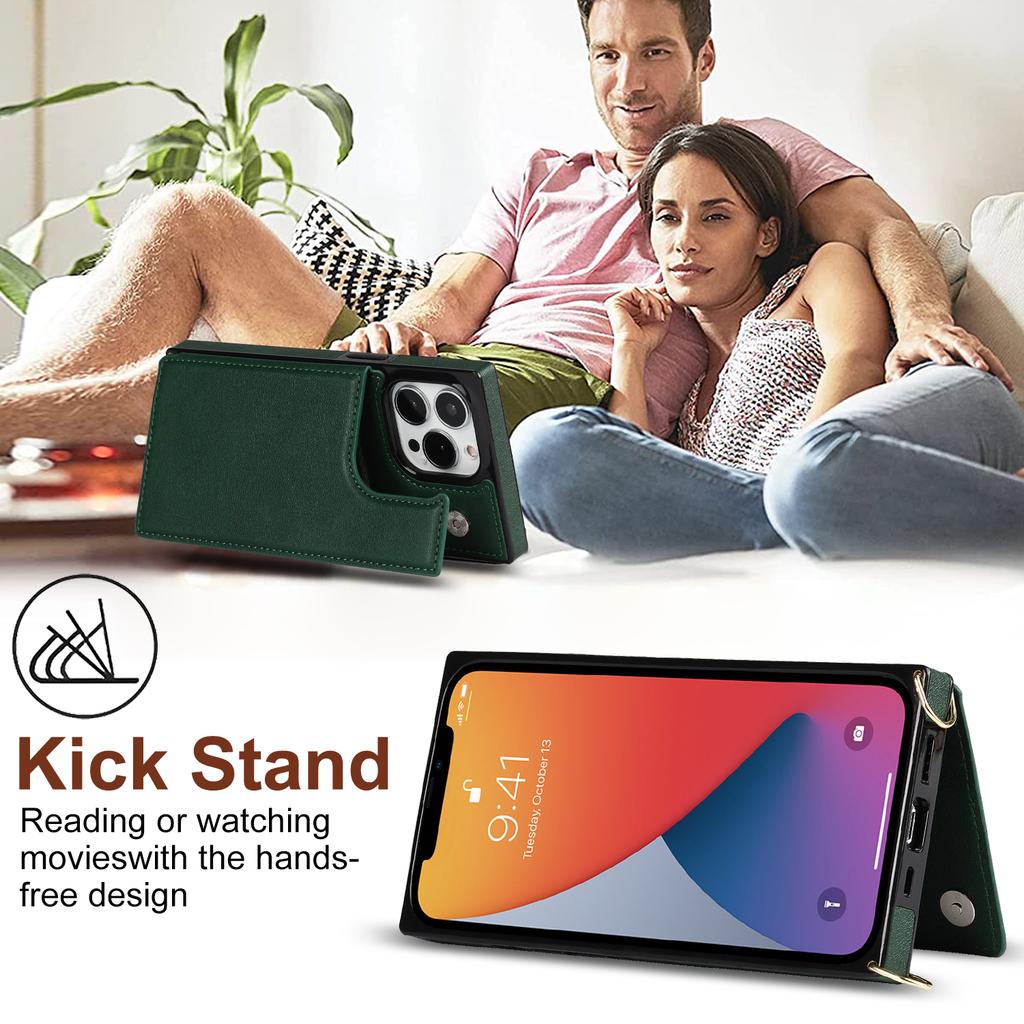 Luxury Crossbody Premium Leather Cover For iPhone 13 11 12 Mini Pro XR XS Max X 7 8 Plus Multifunction Shockproof Flip Case