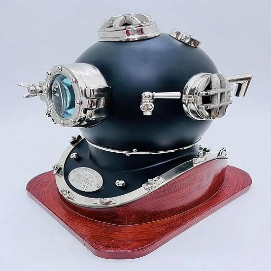 Diving Helmet Nautical U.S Navy Black Coating Finish Deep Sea Divers Helmet Nautical Marine Décor Scuba Diving Helmet
