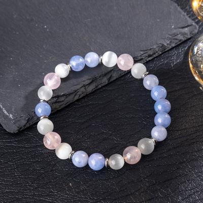 Natural Crystal Bracelets, Pink Crystals, Cat Eyes, Women's Bracelets, High-end Accessories