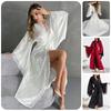 Direct Supply of Velvet Lace Splicing Nightgown Long Strap-up Horn Sleeve Multi-color Sexy Loungewear