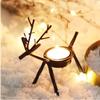 Reindeer Christmas Candle Holder Iron Deer Candle Pillar Rustic Elk Candlestick Stand  Living Room