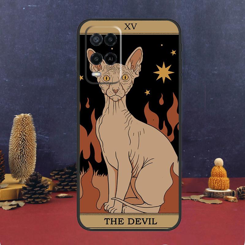 Cats Tarot Witchcraft Case For Oppo A16 A76 A96 A17 A57 A40 A60 A80 A98 A58 A78 A18 A38 A54 A74 A94 A15 A5 A6 Pro