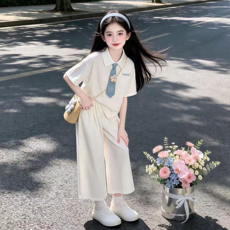 Girls' Summer Tie-Front Shirt & Skirt Set: Sweet & Stylish 2026 Edition for Kids