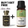 Jasmin 10 ml Ätherisches Öl für Aromatherapie & Raumduft mit 5 ml Gratis Aura Attar | Ätherisches Öl für Diffusor