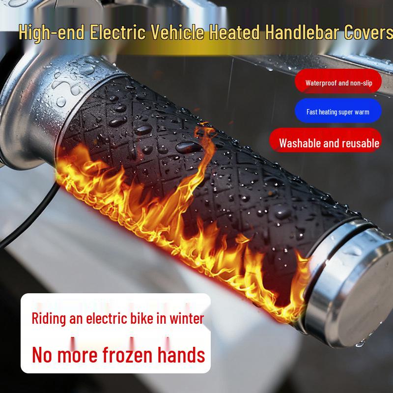 Universal Electric Heated Motorcycle Handlebar Covers for Food Delivery